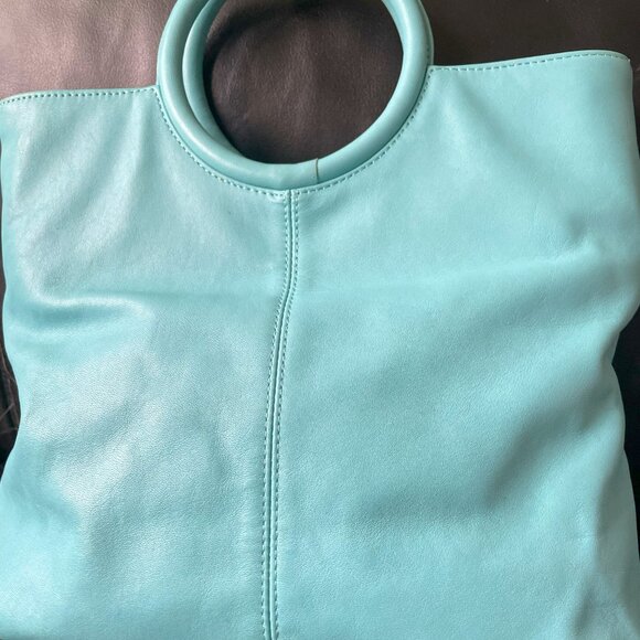 Supple Leather Pastel Blue Purse - Picture 3 of 8